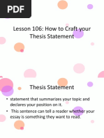 Lesson 106 Thesis Statement