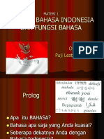MATERI 1 Sejarah Bahasa Indonesia & Fungsi Bahasa