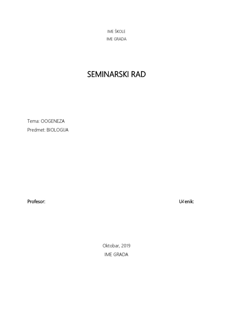 Oogeneza, Biologija | PDF
