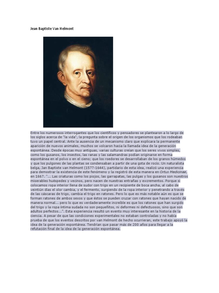 Jean Baptiste Van Helmont PDF Naturaleza