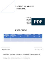 Industrial Training (15IT390L) : - NAME: - REG - NO.: - YEAR:-3 - Section:-G - Branch