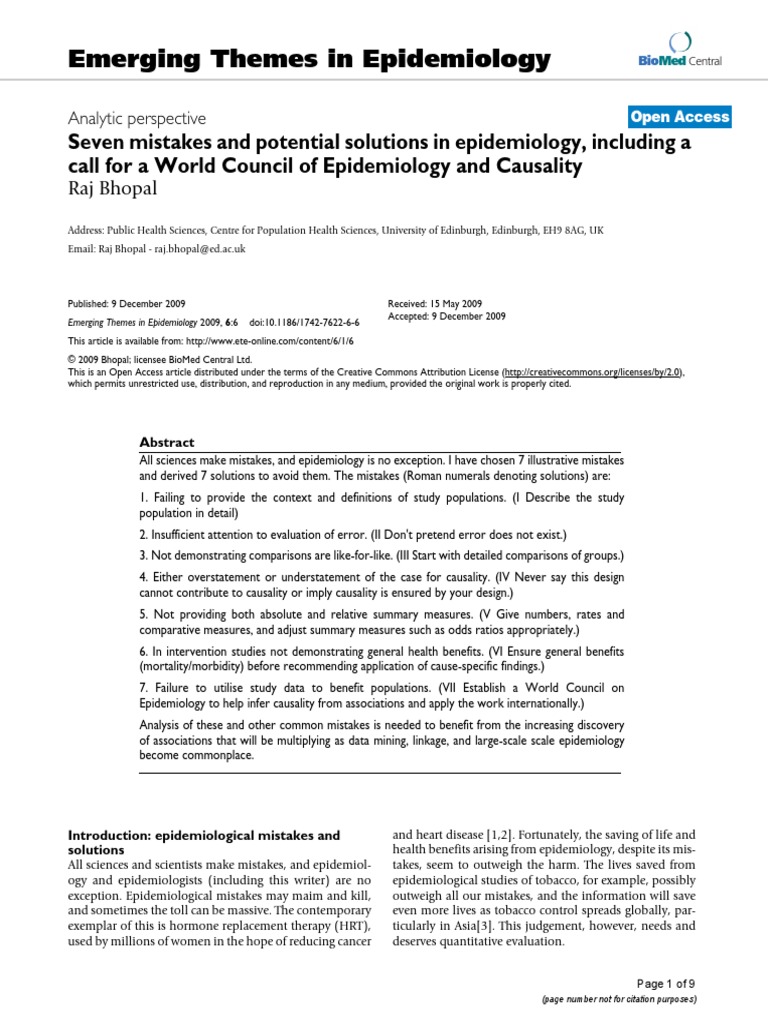 EPIDMEIOLOGIA PDF Epidemiology Confounding