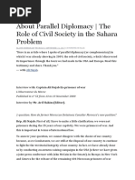 About Parallel Diplomacy the Role of Civil Society in the Sahara Problem