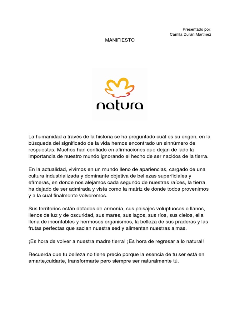 Manifiesto NATURA | PDF