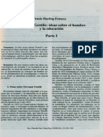 Giovanni Gentile Ideas Sobre El Hombre y La Educacion PDF