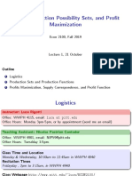 Firms, Production Possibility Sets, and Pro T Maximization: Econ 2100, Fall 2019