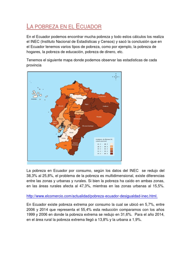 Tipos y Estadísticas de Pobreza en Ecuador | PDF | Pobreza | Pobreza e ...