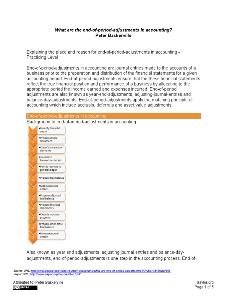Bus103 Endofperiodadjustments PDF | PDF | Deferral | Accrual