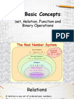 Relations, Functions, Binary Operations