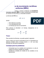 Movimiento Rectilíneo Ejercicios Resueltos