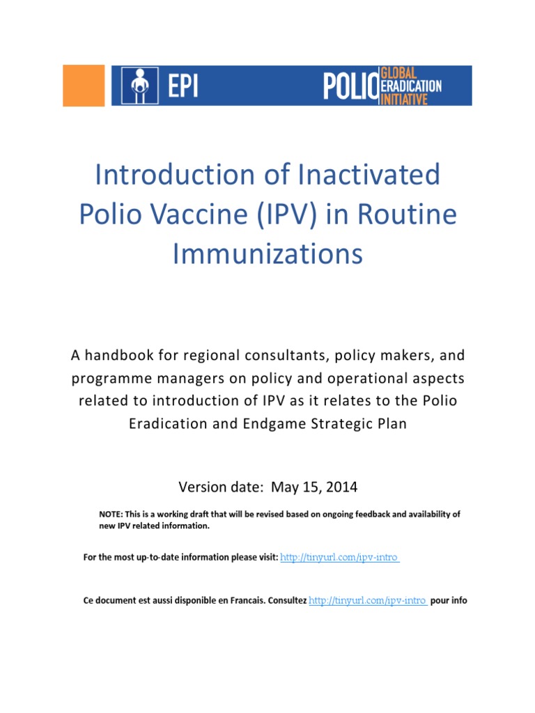 Ipv Operational Manual PDF | PDF | Vaccines | Eradication Of Infectious ...