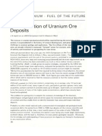 The Formation of Uranium Ore Deposits