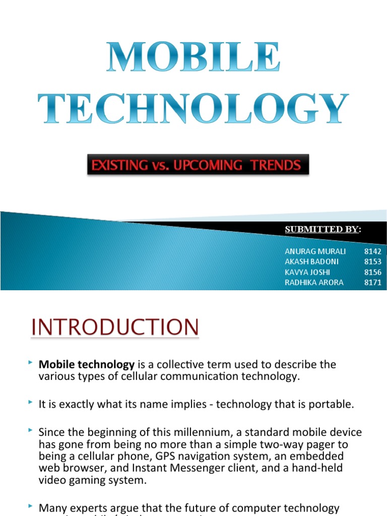 Mobile Technology | PDF | Bluetooth | Mobile Phones