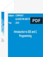 1 - Introduction To IDE and C Programming