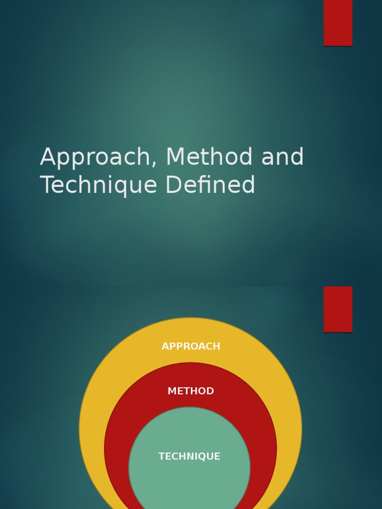 Approach, Method and Technique Defined | PDF