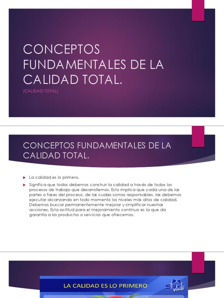 Conceptos Fundamentales de La Calidad Total | PDF | Calidad (comercial ...