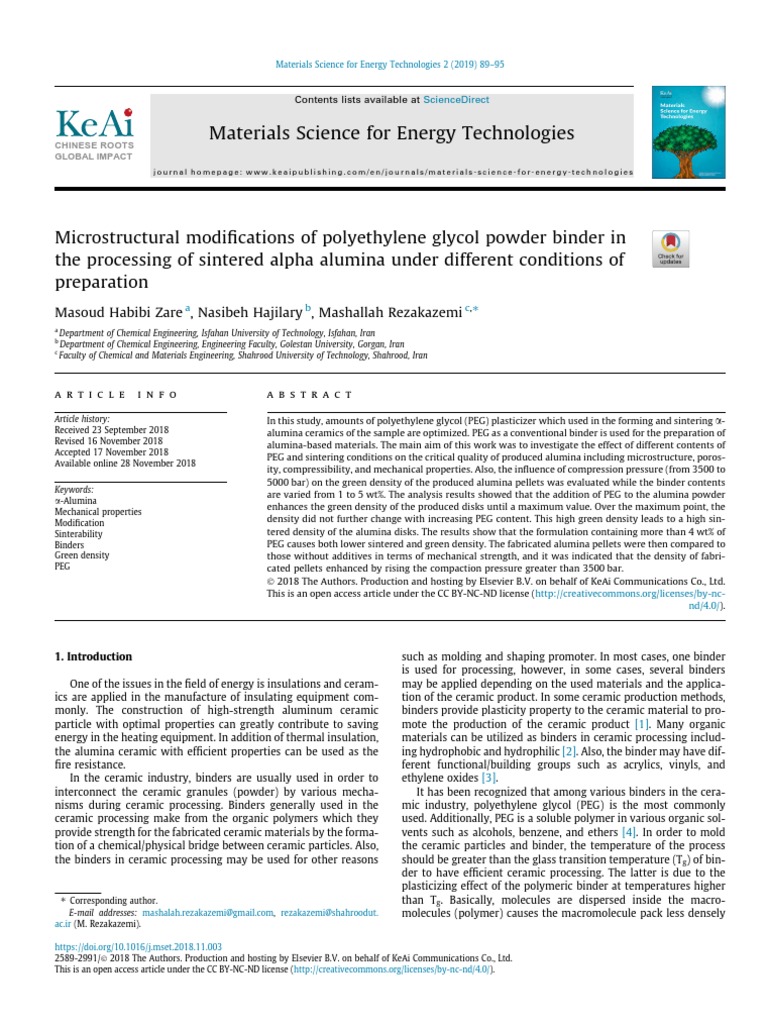 Materials Science For Energy Technologies Masoud Habibi Zare, Nasibeh