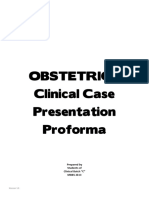 Obstetrics Case Presentation Proforma
