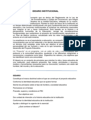 Ideario Institucional | PDF | Institución | Ideologías