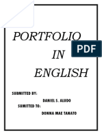 MY Portfolio IN English: Submitted By: Daniel S. Aludo Sumitted To: Donna Mae Tanato