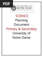 Science: Planning Document University of Notre Dame