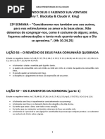 Conhecendo Deus e Fazendo Sua Vontade (12ª Semana)