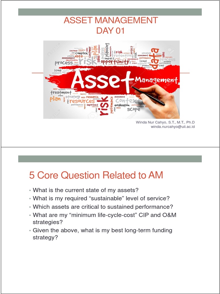 Asset Management Day 01 PDF Present Value Asset Management