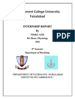 Government College University Faisalabad Internship Report at Faisalabad Institute of Cardiology Pathology Department