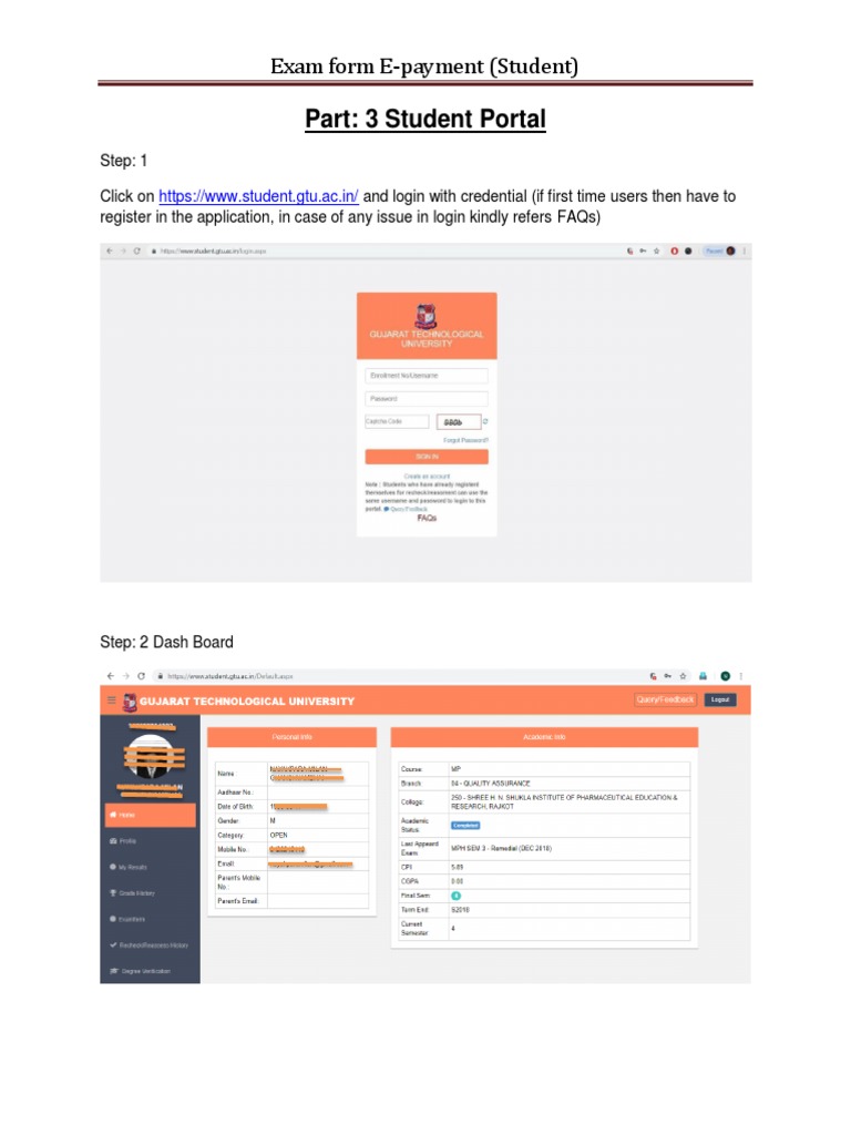 Part: 3 Student Portal: Exam Form E-Payment (Student) | PDF | Software ...