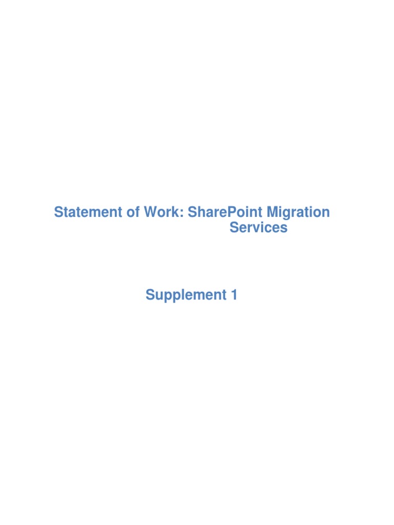 SharePoint Migration SOW Guide | PDF | Share Point | Computing