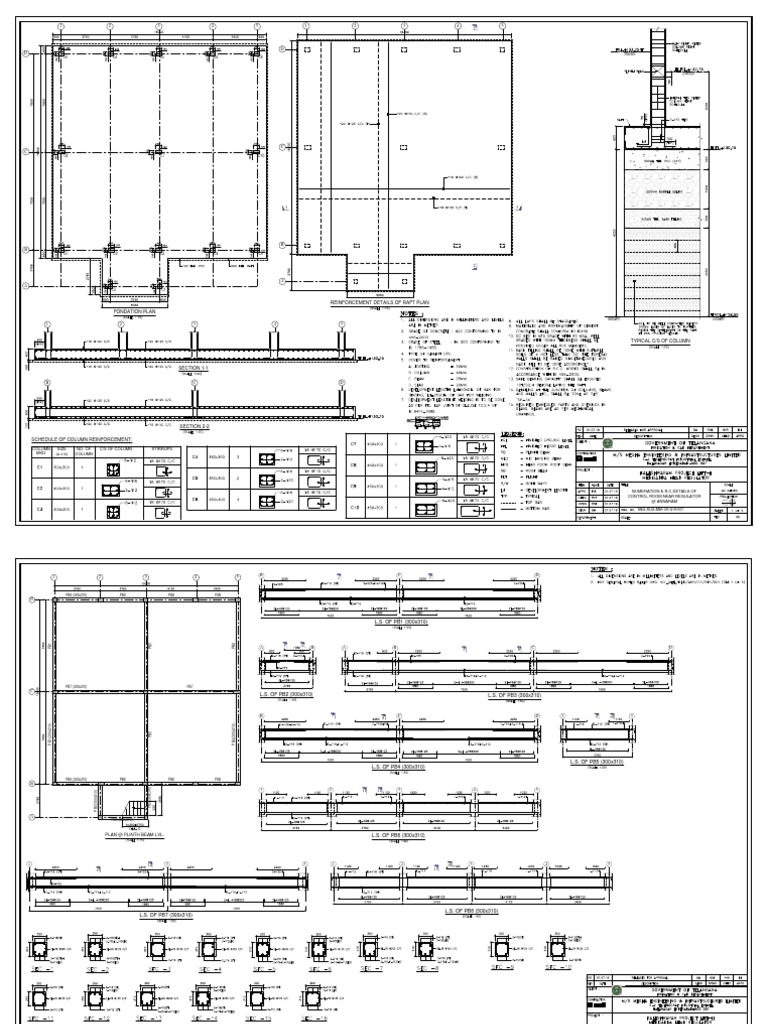 Reinforcement Details of Raft Plan Fondation Plan: C4 C4 C5 C6 C6 | PDF