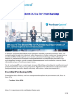What Are The Best Kpis For Purchasing Departments
