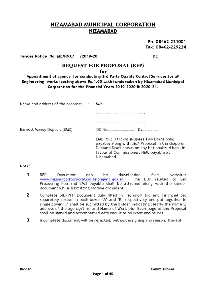 TPQC Tender PDF Request For Proposal Quality Assurance