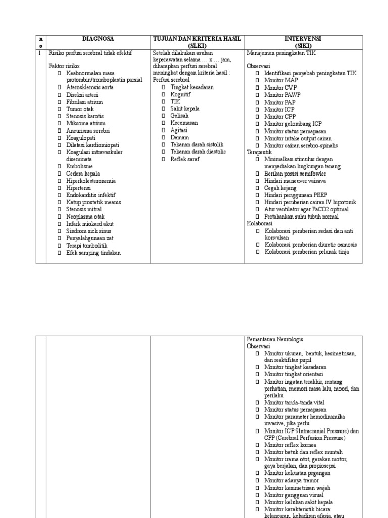 NCP Askep SNH | PDF
