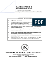 Sample Paper-1: Vibrant Academy