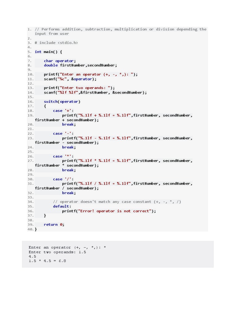 Int Char Operator Double | PDF