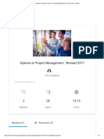 Diploma Project Management Course Modules 2017