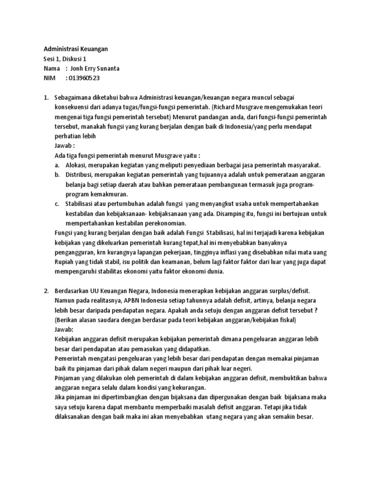 Administrasi Keuangan