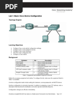 Lab 1: Basic Cisco Device Configuration: Topology Diagram