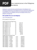 List of Construction Material Prices in The Philippines 2018 - PHILCON PRICES