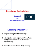 EPIDEMIOLOGY LECTURE 4 Descriptive Epidemiology