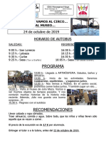 Excursión:: 24 de Octubre de 2019 Horario de Autobus