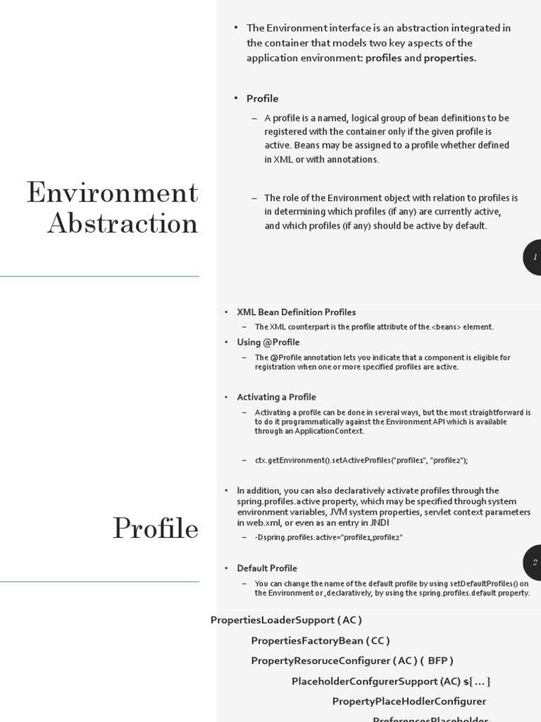 Spring Environment & Config Guide | PDF | Application Programming ...