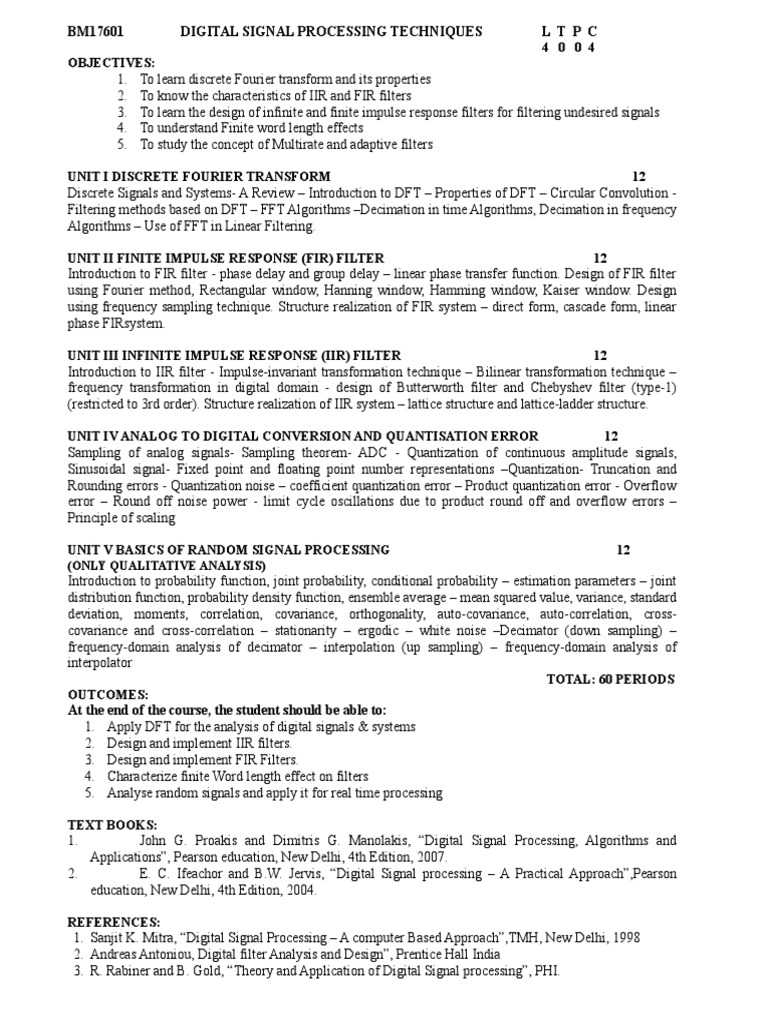Introduction To Digital Signal Processing And Filter Design Mimbarschool Com Ng