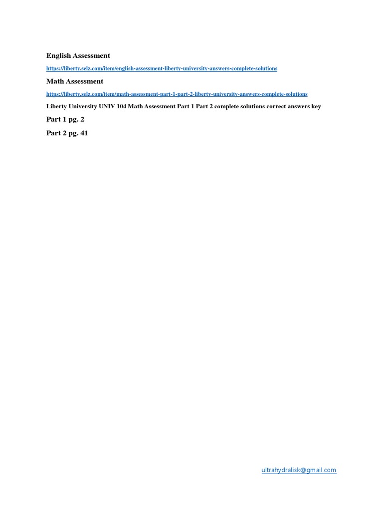 Liberty University Math Assessment Answers | PDF | Factorization ...