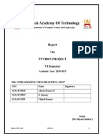 On Python Project VI Semester: Academic Year: 2018-2019