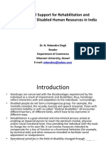 Instututinal Support For Rehabilitation & Development of Disabled HR in India