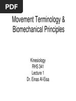 Movement Terminology & Biomechanical Principles: Kinesiology RHS 341 Dr. Einas Al-Eisa