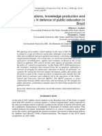 School Occupations Knowledge Production and New Strategies in Defence of Public Education in Brazil