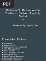 Radisson Blu Marina Hotel-A Traditional Civilized Hospitality Market